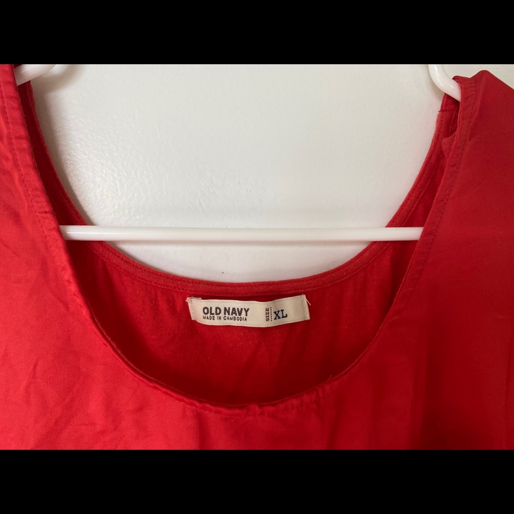 Red flowy shirt